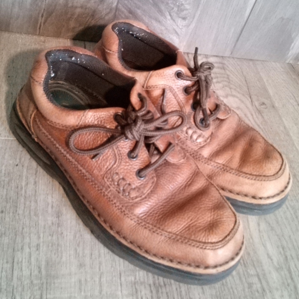 Men's Leather Shoes by Nunn Bush, Size 8, Brown, Comfort Gel Insoles, Used